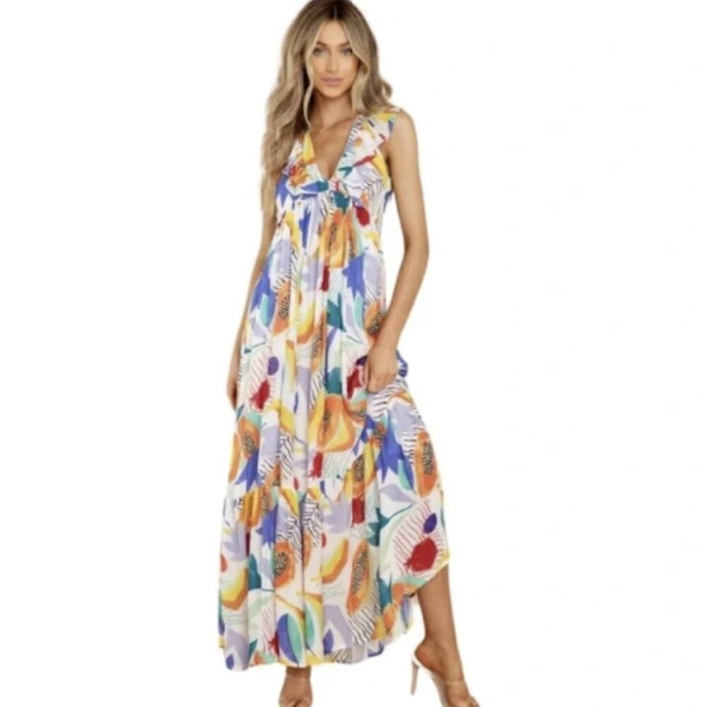 Oliphant Handcrafted Silk and Cotton Maxi Dress